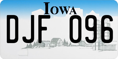 IA license plate DJF096