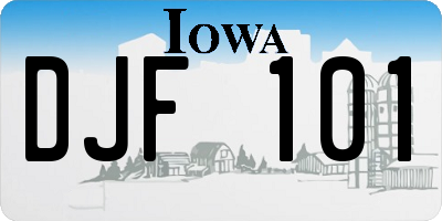 IA license plate DJF101