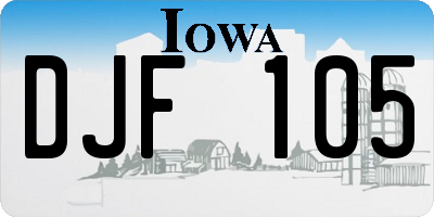 IA license plate DJF105