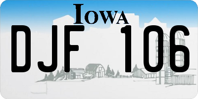 IA license plate DJF106