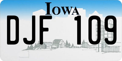 IA license plate DJF109