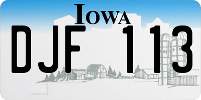 IA license plate DJF113