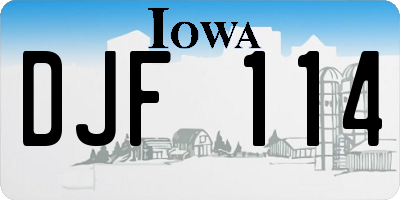 IA license plate DJF114