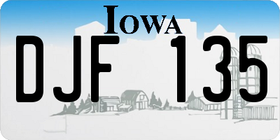 IA license plate DJF135