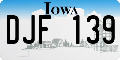 IA license plate DJF139