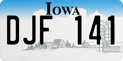 IA license plate DJF141