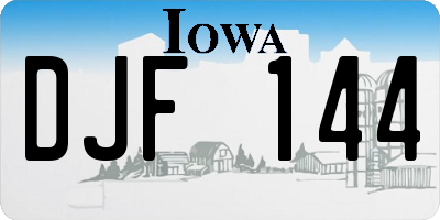 IA license plate DJF144
