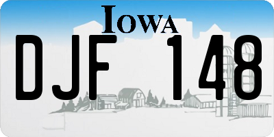 IA license plate DJF148