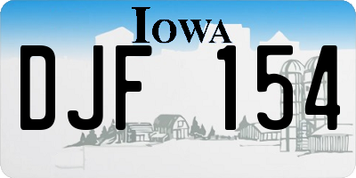 IA license plate DJF154
