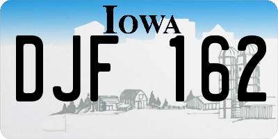 IA license plate DJF162