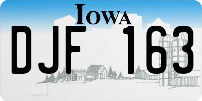 IA license plate DJF163