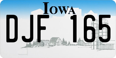 IA license plate DJF165