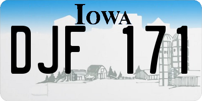 IA license plate DJF171