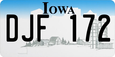 IA license plate DJF172
