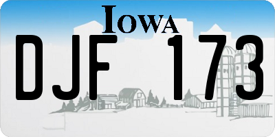 IA license plate DJF173
