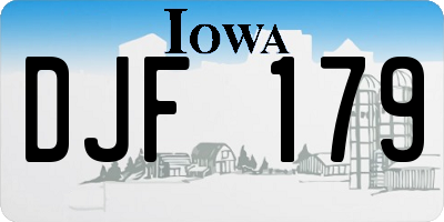 IA license plate DJF179