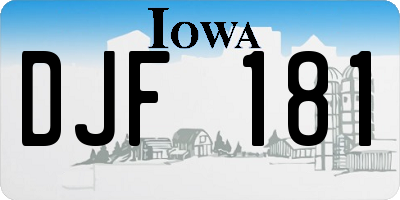 IA license plate DJF181