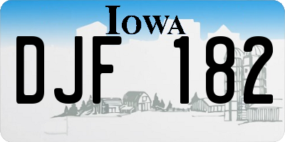 IA license plate DJF182