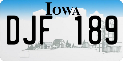 IA license plate DJF189
