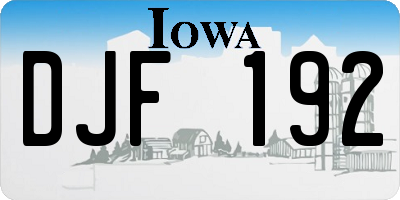 IA license plate DJF192