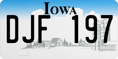 IA license plate DJF197