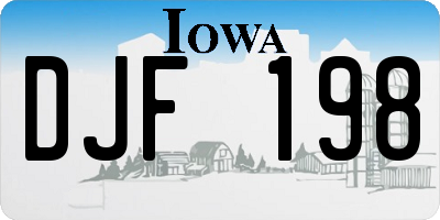 IA license plate DJF198