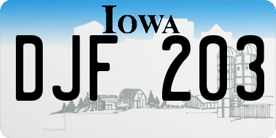 IA license plate DJF203