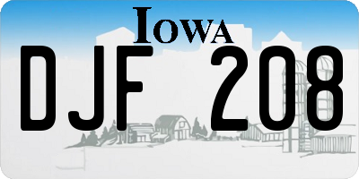 IA license plate DJF208