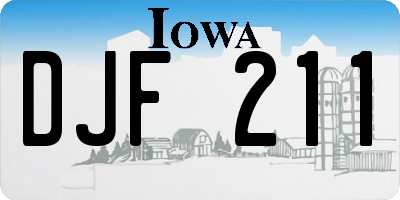 IA license plate DJF211