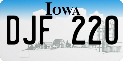 IA license plate DJF220