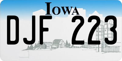 IA license plate DJF223