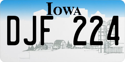 IA license plate DJF224