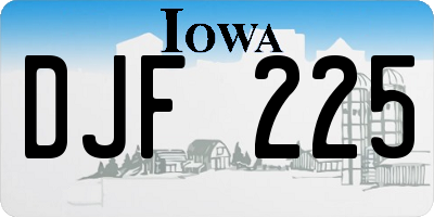 IA license plate DJF225