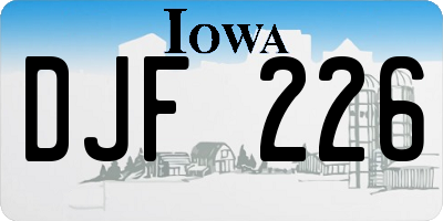 IA license plate DJF226