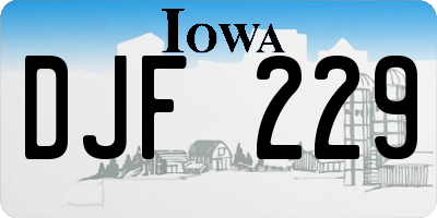IA license plate DJF229