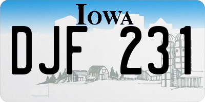 IA license plate DJF231