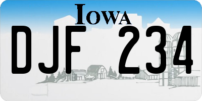 IA license plate DJF234