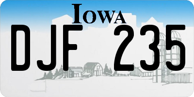 IA license plate DJF235