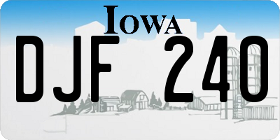 IA license plate DJF240