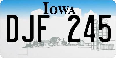 IA license plate DJF245