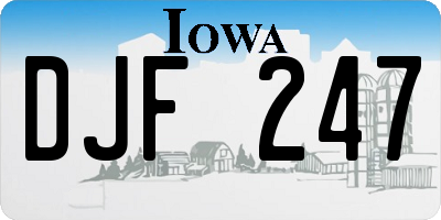 IA license plate DJF247