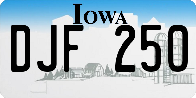 IA license plate DJF250