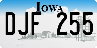 IA license plate DJF255