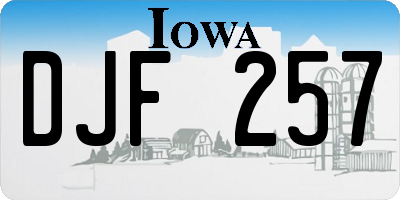 IA license plate DJF257