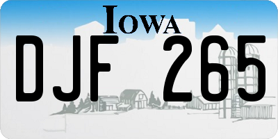 IA license plate DJF265