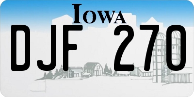 IA license plate DJF270