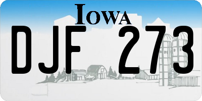 IA license plate DJF273