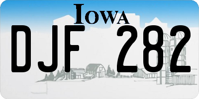 IA license plate DJF282