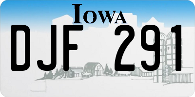 IA license plate DJF291