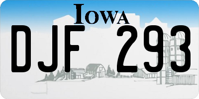 IA license plate DJF293